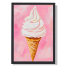Ice Cream Kitchen Illustration Art Print print in Black Wooden Frame