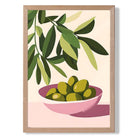 Olives in a Pink Bowl Art Print Wall Art Print
