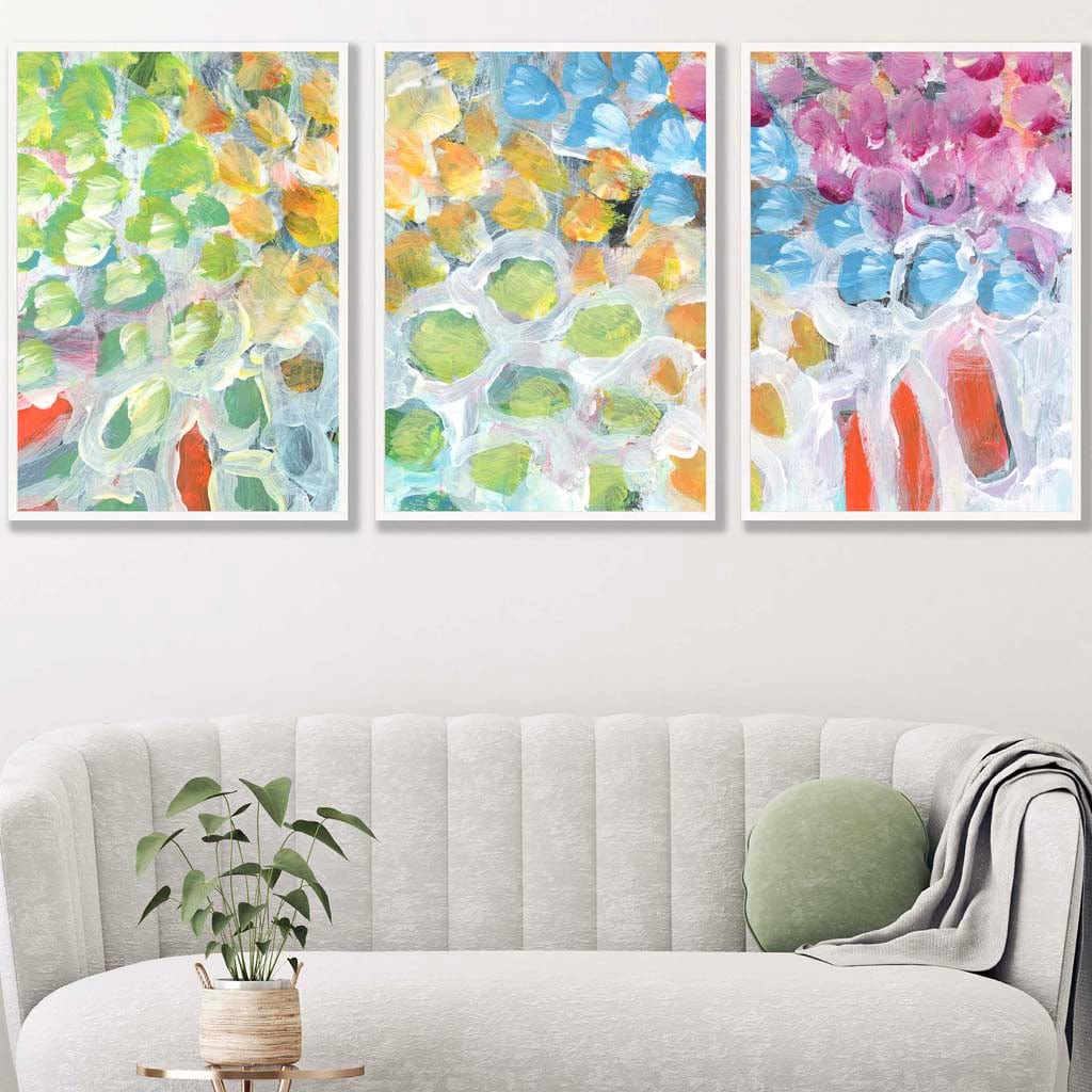Set of 3 Abstract Summer Fruits Wall Art Prints