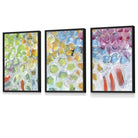 Set of 3 Abstract Summer Fruits Framed Wall Art Prints | Artze Wall Art UK