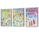 Set of 3 Abstract Summer Fruits Framed Wall Art Prints | Artze Wall Art UK