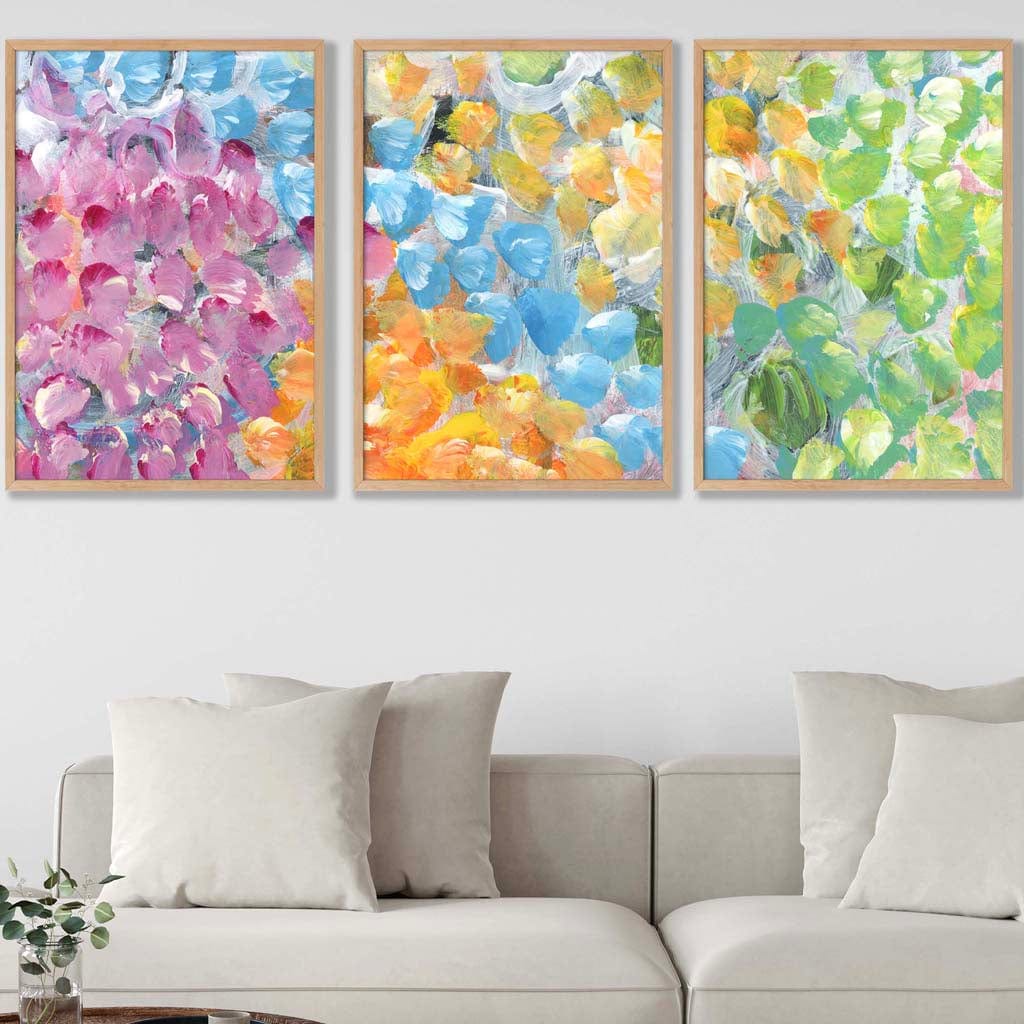 Set of 3 Abstract Tropical Summer Fruits Wall Art Prints
