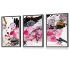 Set of 3 Geometric Abstract Pink Candy Framed Art | Artze Wall Art UK