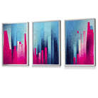 Geometric Blue and Pink Art Deco Framed Wall Art Prints | Artze Wall Art UK