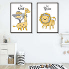 Yellow, Grey Nursery Giraffe, Lion Posters | Artze Wall Art UK