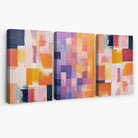 Set of 3 Purple and Pink Abstract Canvas Art Prints | Artze Wall Art