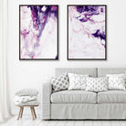Purple Pink Abstract Fluid Set of 2 Art Print | Artze Wall Art UK