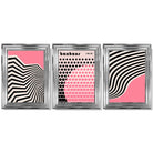 Set of 3 Bauhaus Pink Modern Framed Art Prints with Glossy Chrome Frames