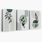 Set of 3 Sage Green Boho Floral Arches Canvas Art Prints | Artze Wall Art