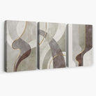 Beige and Brown Set of 3 Abstract Swirls Canvas Art Prints | Artze Wall Art