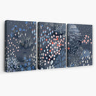 Set of 3 Abstract Midnight Garden Canvas Art Prints | Artze Wall Art