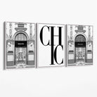 Set of 3 Chic Fashion Stores Canvas Art Prints with White Float Frame