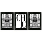 Set of 3 Chic Fashion Stores Framed Art Prints with Glossy Black Frames