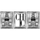 Set of 3 Chic Fashion Stores Framed Art Prints with Glossy Chrome Frames