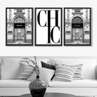 Set of 3 Chic Fashion Stores Art Prints in Black Frames | Artze UK