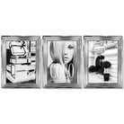 Set of 3 Chanel  Quote Fashion Framed Art Prints with Glossy Chrome Frames