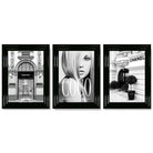 Set of 3 Fashion Iconic Framed Art Prints with Glossy Black Frames