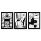 Set of 3 Fashion Iconic Framed Art Prints with Vermeer Black Frames