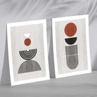 Modern Arches Grey and Black Framed Set of 2 Art Prints