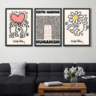 Set of 3 Keith Haring Black and Pink Art Prints in Black Frames | Artze UK