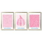 Yayoi Kusama Infinity in Pink Set of 3 Framed Art Prints with Gold Wood Frames