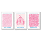 Yayoi Kusama Infinity in Pink Set of 3 Framed Art Prints with White Wooden Frames