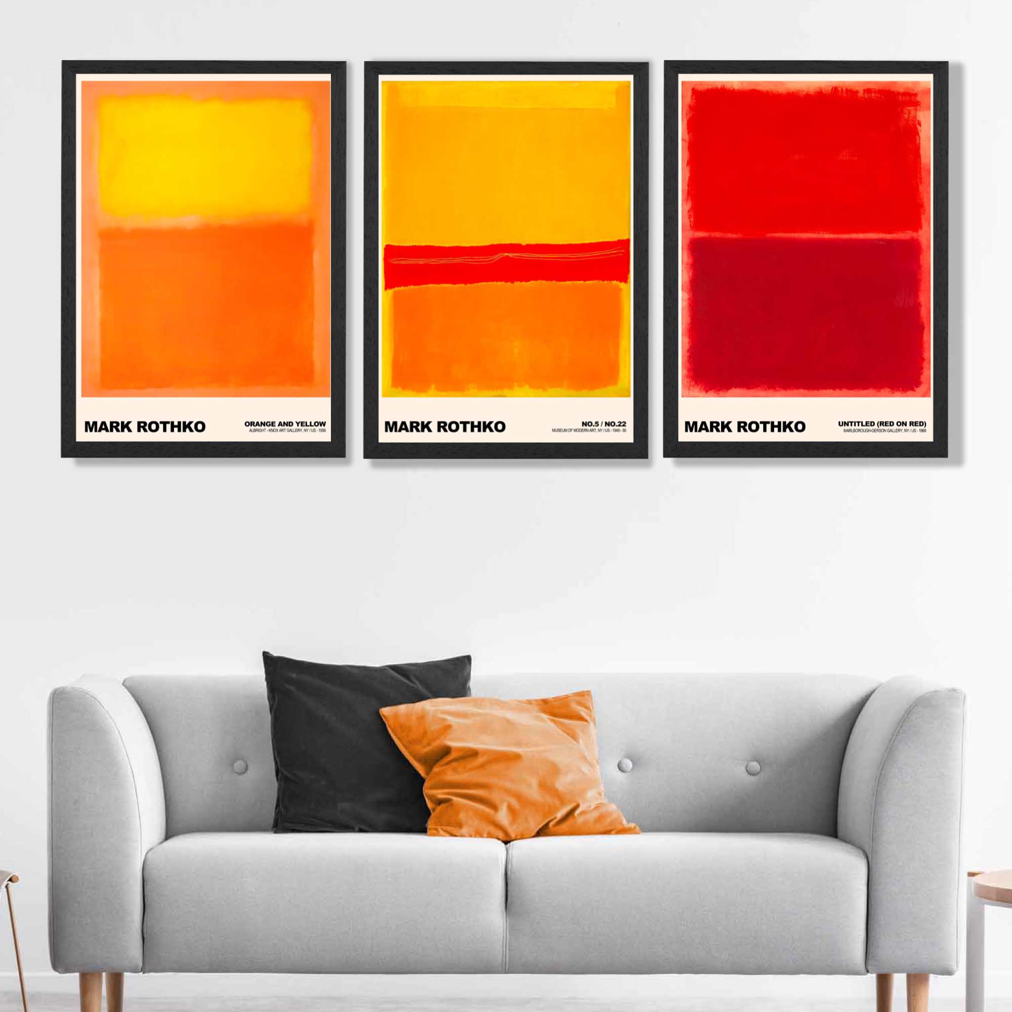 Mark Rothko Sunsets in Yellow and Red Framed Art Prints in Luxury Frames | Artze UK