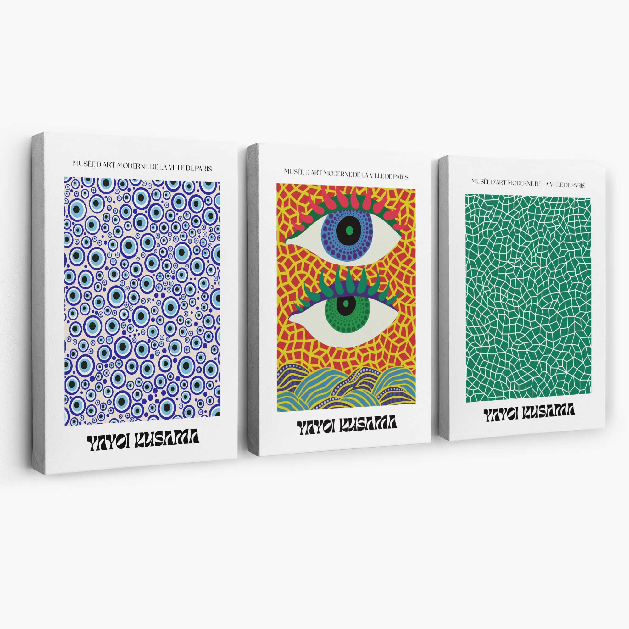 Yayoi Kusama Ocean Eyes in Blue and Green Canvas Art Prints | Artze Wall Art