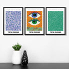 Yayoi Kusama Ocean Eyes in Blue and Green Art Prints in Black Frames | Artze UK
