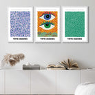 Yayoi Kusama Ocean Eyes in Blue and Green Art Prints in White Frames | Artze UK