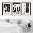 Picasso Beige and Black Abstract People Art Prints in Black Frames | Artze UK