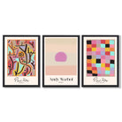 Paul Klee and Andy Warhol Contemporary Abstract Framed Art Prints with Black Wooden Frames