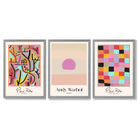 Paul Klee and Andy Warhol Contemporary Abstract Framed Art Prints with Light Grey Wooden Frames