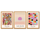 Paul Klee and Andy Warhol Contemporary Abstract Framed Art Prints with Oak Wooden Frames