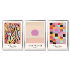 Paul Klee and Andy Warhol Contemporary Abstract Framed Art Prints with Silver Wood Frames