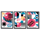 Bauhaus Positive Moments and Dreams Framed Art Prints with Black Wooden Frames