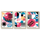 Bauhaus Positive Moments and Dreams Framed Art Prints with Gold Wood Frames