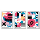 Bauhaus Positive Moments and Dreams Framed Art Prints with Silver Wood Frames