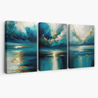 Abstract Seascapes in Blue and Gold Canvas Art Prints | Artze Wall Art