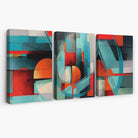 Abstract Modern Blue and Orange Geometric Canvas Art Prints | Artze Wall Art