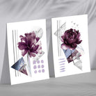 Contemporary Flowers in Purple Set of 2 Art Prints