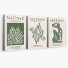 Set of 3 Matisse Floral Cutouts in Dark Green Canvas Prints | Artze Wall Art