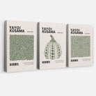 Set of 3 Yayoi Kusama Infinity in Dark Green Canvas Prints | Artze Wall Art