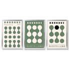 Set of 3 Bauhaus Modern Organic Green Framed Wall Art with Silver Wood Frames
