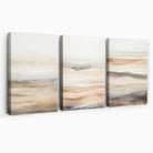 Beige and Sand Set of 3 Abstract Waves Canvas Prints | Artze Wall Art
