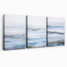 Set of 3 Abstract Blue Waves Canvas Prints | Artze Wall Art