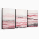 Set of 3 Abstract Pink Sunset Waves Canvas Prints | Artze Wall Art