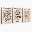 Set of 3 Beige Matisse and Picasso Modern Fashion Canvas Prints | Artze Wall Art