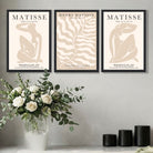 Set of 3 Matisse Warm Minimalist Art Prints in Oak Frames | Artze UK