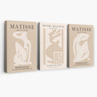 Set of 3 Matisse Minimal Beige Fashion Canvas Prints | Artze Wall Art